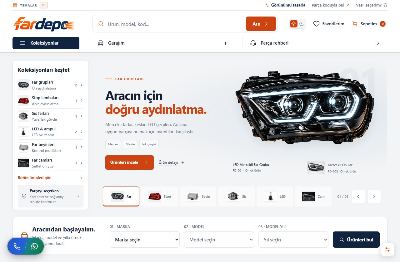 E-ticaret sayfasının ekran önizlemesi